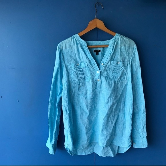Talbots Blouse 100% Linen - Picture 1 of 4